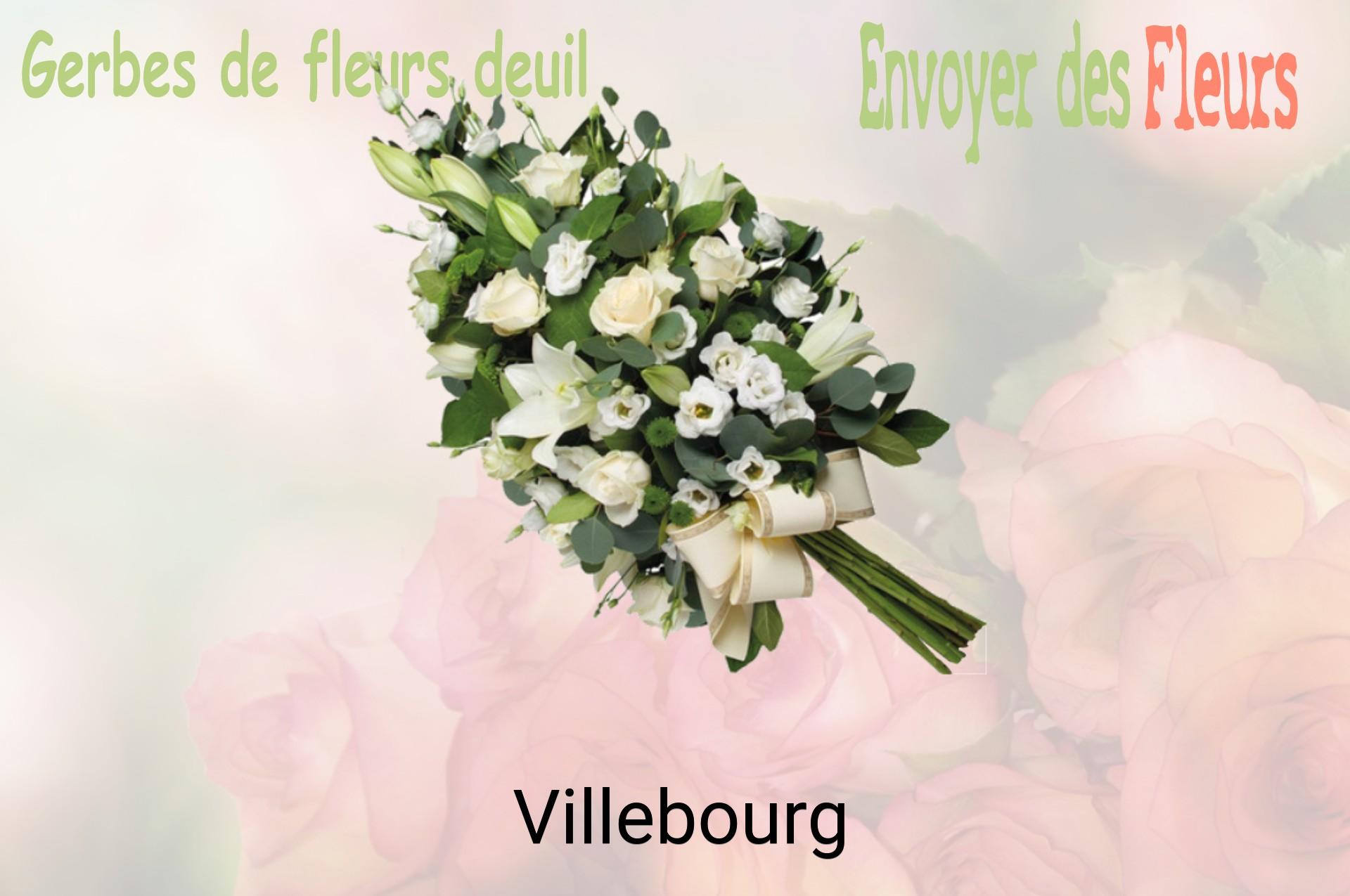 Gerbe de fleurs de deuil livrée à Villebourg